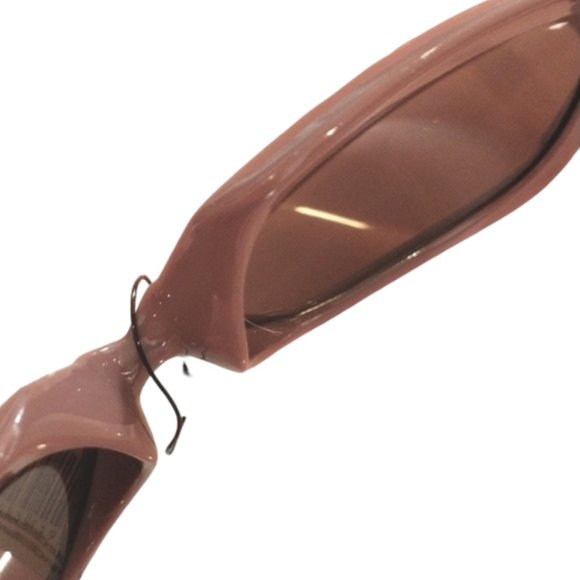 Sunglasses Dark Pinkish Brown Tan Oversized Round Square Full Rim - Picture 14 of 16